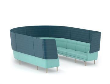Arcipelago kurvet 10 pers. akustik sofa m. træben - Loungemøbler