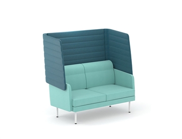 Arcipelago 2 personers sofa m. metalben - Sofa m. høj ryg for støjdæmpende effekt - Loungemøbler