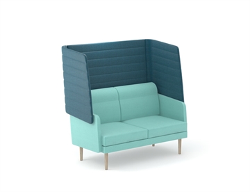 Arcipelago 2 personers sofa m. træben - Sofa m. høj ryg for støjdæmpende effekt - Loungemøbler