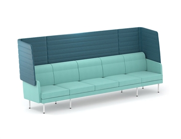 Arcipelago 5 pers. sofa m. metalben - Sofa m. høj ryg for støjdæmpende effekt - Loungemøbler