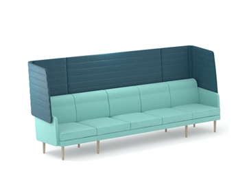 Arcipelago 5 pers. sofa m. træben - Sofa m. høj ryg for støjdæmpende effekt - Loungemøbler