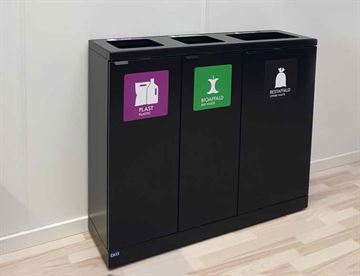 Affaldsstation med 3 rum til affaldssortering  - Bica Kildesortering