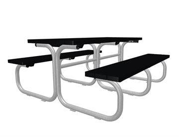 Stege bord-bænkesæt uden ryg - teknisk tegning