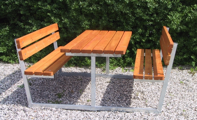 ritning bänk med bord