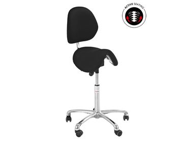 Ergonomisk stol - Pinto saddelstol med ryglæn og ekstra blødt sæde - Kontorstol