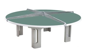 Bordtennisbord Rondo - Rundt udendørs bordtennisbord - Granitgrøn