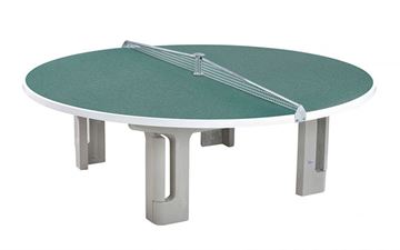Bordtennisbord Rundo - Rundt udendørs bordtennisbord i beton - Granitgrøn
