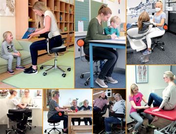 Sanus ergonomisk stol med regulerbar ryglæn - alsidig arbejdsstol, velegnet arbejdssituationer i institutioner mv