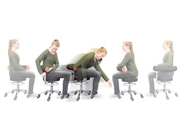 Sanus ergonomisk stol med regulerbar arm/ryglæn - dynamisk og alsidig arbejdsstol