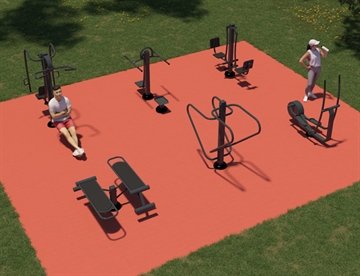 Inspiration til udendørs træningsområde - Fitnessredskaber fra standard stål serien