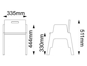 Frigg stabelbar stol med armlæn - mål