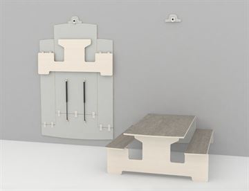 Væghængt klapbord m. laminat 32/53 cm - lille