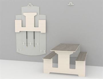 Væghængt klapbord med linoleum 45/72 cm - stor