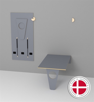 Væghængt bord m. laminat. Klapbord til vægmontering - Dansk produceret