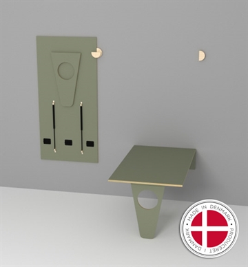 Væghængt bord m. linoleum. Klapbord til vægmontering - Dansk produceret