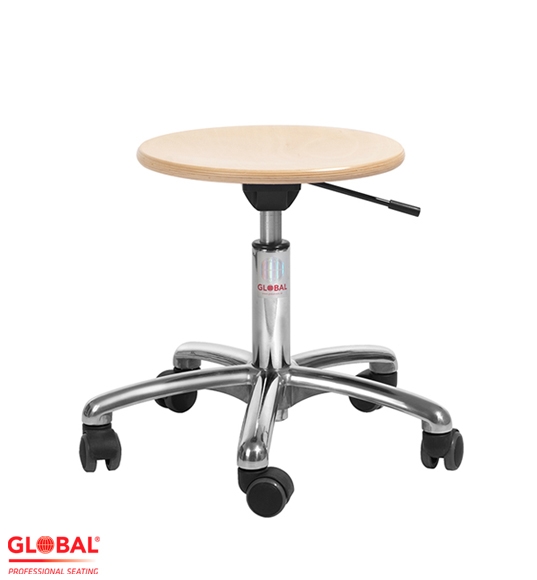 Taburet Jupiter Alu50. Robust taburet, højdejusterbar og rengøringsvenlig