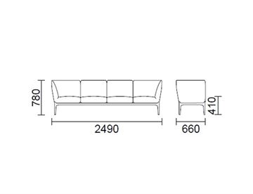 4 personers sofa - mål