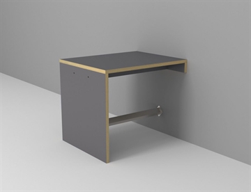 Gavlbord m. fodstøtte til vægmontering, L. 100 cm. 