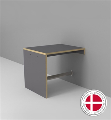 Væghængt gavlbord m. fodstøtte, L.100 cm. Højbord til vægmontering - flere varianter