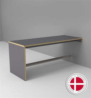 Væghængt gavlbord m. fodstøtte, L. 200 cm. Højbord til vægmontering - flere varianter