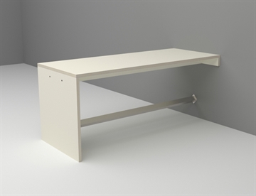 Gavlbord m. fodstøtte til vægmontering, L. 200 cm. 