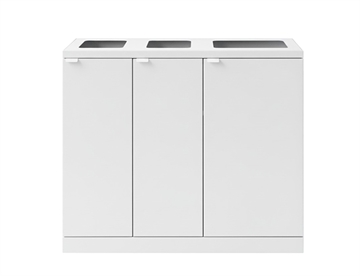 Bica Affaldssorteringsmøbel / Affaldsstation  - 3 fraktioner til indendørs affaldssortering - Hvid