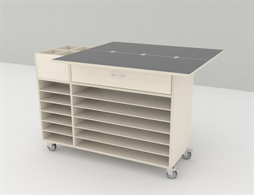 Materialevogn til opbevaring af diverse materialer - smart aktivitetsbord til børnehaver og institutioner