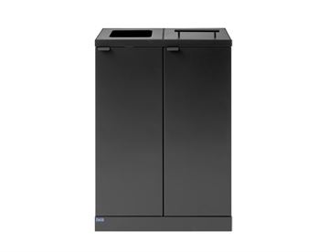 Bica Affaldsstation m. 2 fraktioner (65L) - Affaldssystem til indendørs affaldssortering - Antracit