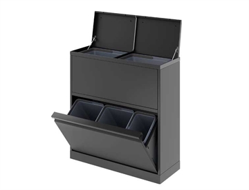 Bica affaldsstation - Praktisk kildesorteringsmøbel m. flere fraktioner