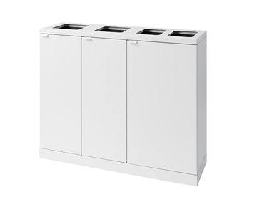 Affaldsbeholder til affaldssortering i pulverlakeret - Hvid 