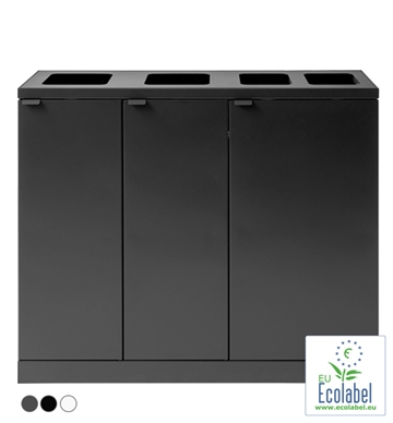 Bica affaldsstation m. 4 fraktioner - Affaldssystem til indendørs affaldssortering