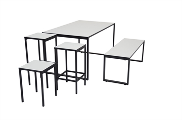 Square møbelserie med bord (O), bænk og taburetter - Inspiration