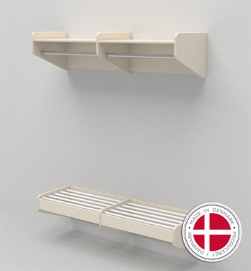 Personalegarderobe m. skohylde og hattehylde til vægmontering 