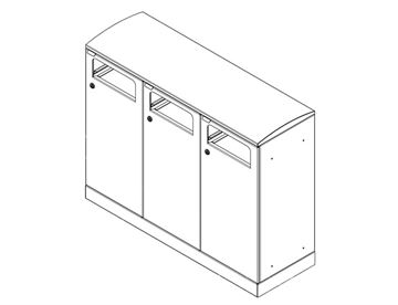 Bica udendørs affaldssystem, 3x100 L. - sketch