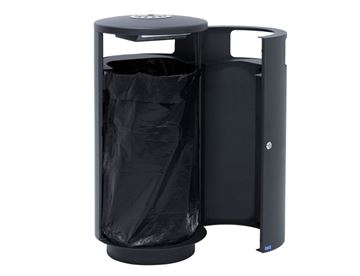 Bica udendørs affaldsbeholder, 125 L. - skraldespand med askebæger