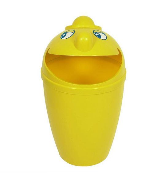 Affaldsspand til affaldshåndtering i børnehøjde  - Gul Smiley