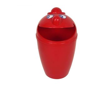 Affaldsspand 75 L.  - Rød Smiley - Børnevenlig affaldsspand til brug ude og inde