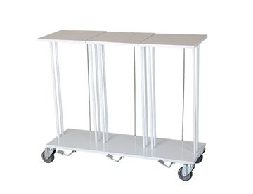 Mobilt affaldsstativ m. låg og pedal - Triple - 3 x 60 L. til affaldssortering