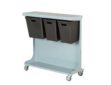 Kildesorteringsvogn - Affaldsvogn med 3 affaldsspande til kildesortering / sortering af affald