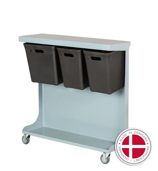 Affaldsvogn model 1 til kildesortering - Affaldssortering - Dansk Produceret