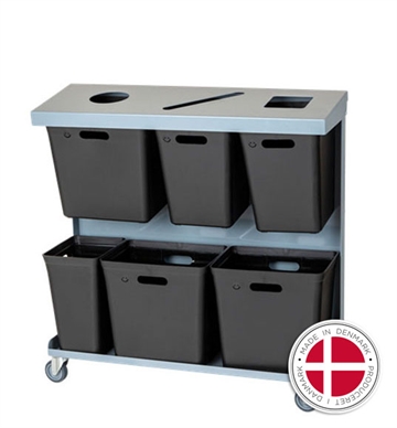 Affaldsvogn model 2 til kildesortering - Affaldssortering - Dansk produceret