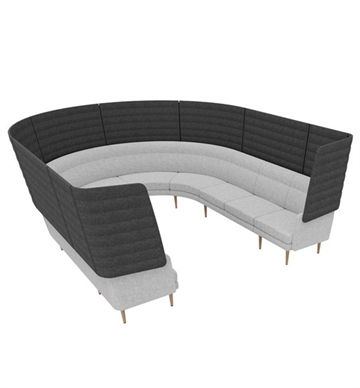 Kurvet akustik sofa, 10 personer - Arcipelago Loungemøbler