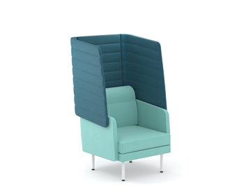 Arcipelago Akustik stol m. metalben - Lænestol med akustikvægge for støjdæmpende effekt - Loungemøbler