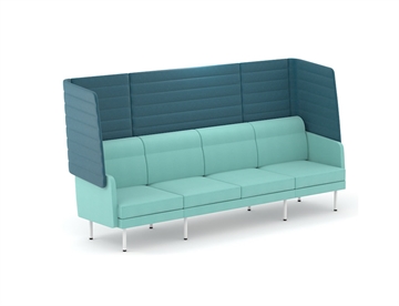 Arcipelago 4 personers sofa m. metalben - Sofa m. høj ryg for støjdæmpende effekt - Loungemøbler