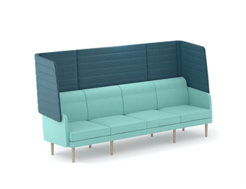 Arcipelago 4 personers sofa m. træben - Sofa m. høj ryg for støjdæmpende effekt - Loungemøbler