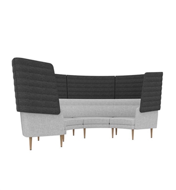 Kurvet akustik sofa, 4 personer - Arcipelago Loungemøbler
