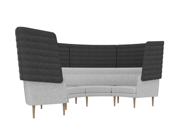 Arcipelago kurvet akustik sofa til 4 personer - Akustikmøbler