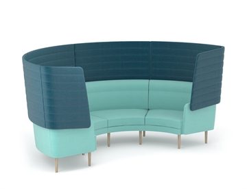 Arcipelago kurvet 4 pers. akustik sofa m. træben - Loungemøbler