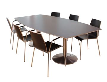 Bådformet konferencebord til mødelokalet mm 