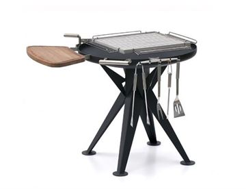 Bålgrill Ø80 cm - Bålgrill med 4-kantet grillrist i rustfri stål